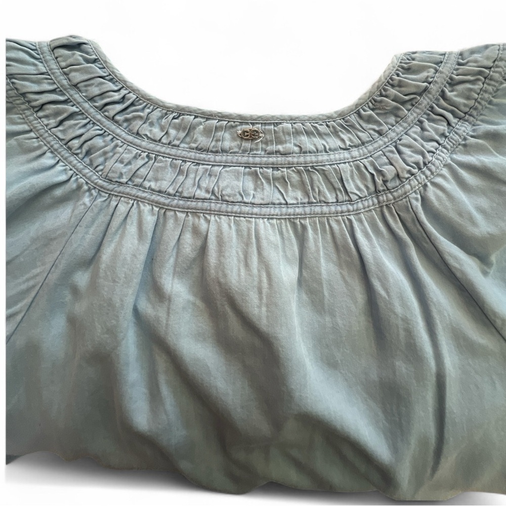 Sam Edelman Excellent Condition Tabitha Tie Keyhole Flutter Sleeve Top Size S - Picture 5 of 9